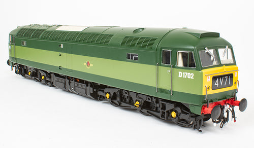 4820 Heljan Class 48 Diesel D1702 BR Two-Tone Green Small Yellow Panel