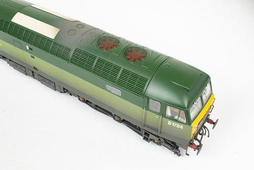 4821 Heljan Class 48 Diesel D1704 BR Two-Tone Green Small Yellow Panels - Weathered
