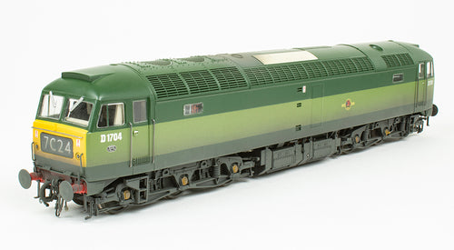 4821 Heljan Class 48 Diesel D1704 BR Two-Tone Green Small Yellow Panels - Weathered