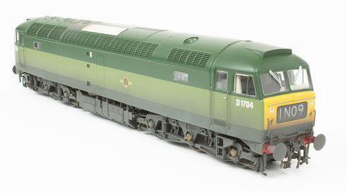 4821 Heljan Class 48 Diesel D1704 BR Two-Tone Green Small Yellow Panels - Weathered