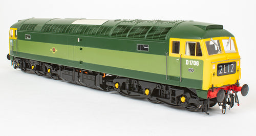 4822 Heljan Class 48 Diesel D1706 BR Two-Tone Green Full Yellow Ends