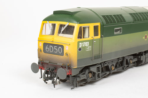 4823 Heljan Class 48 Diesel D1703 BR Two-Tone Green Full Yellow Ends - Weathered