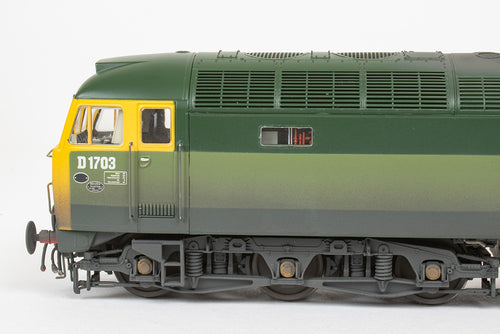 4823 Heljan Class 48 Diesel D1703 BR Two-Tone Green Full Yellow Ends - Weathered