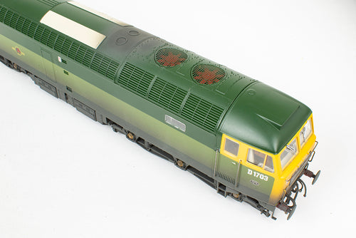 4823 Heljan Class 48 Diesel D1703 BR Two-Tone Green Full Yellow Ends - Weathered